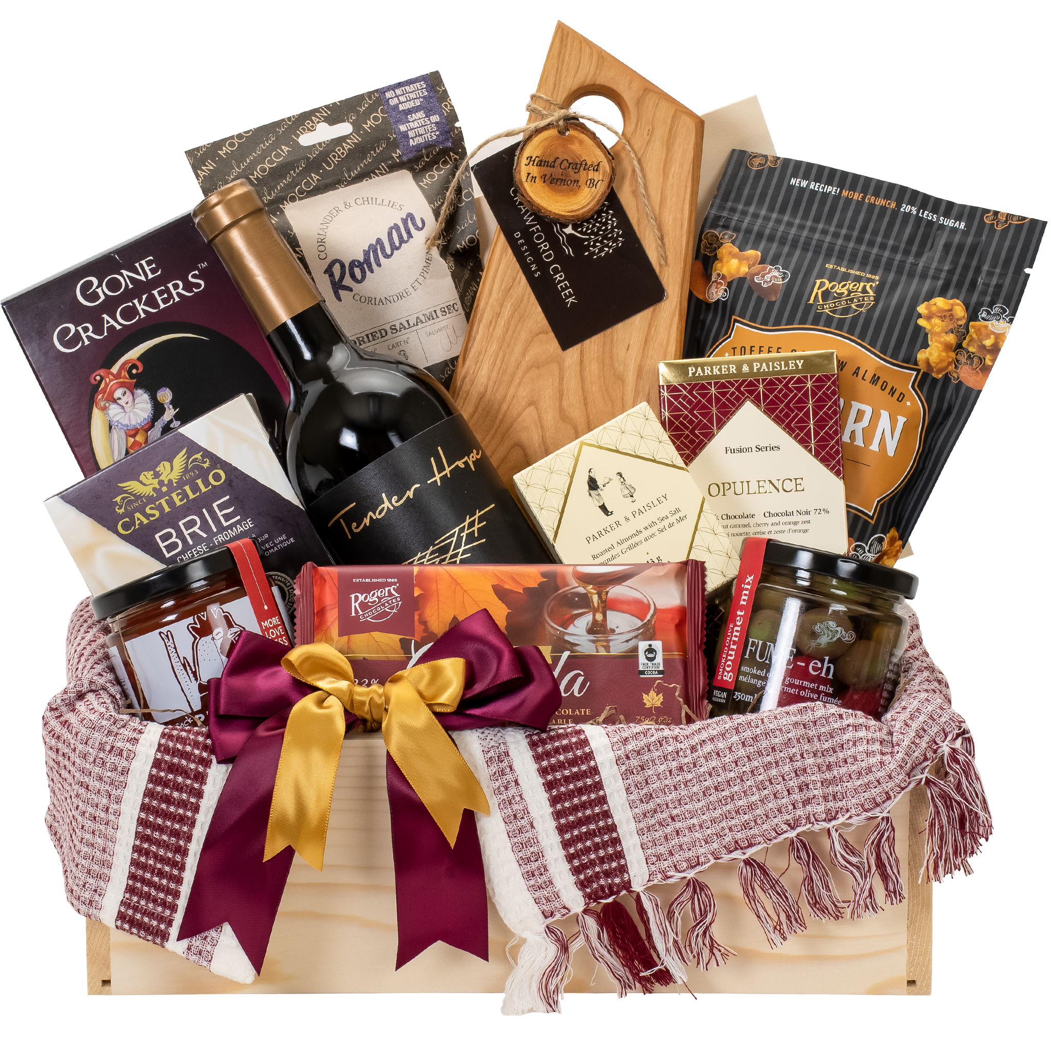 Wine and cheese gift basket Vancouver