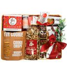 Bamboo tray with Holiday treats gift basket 