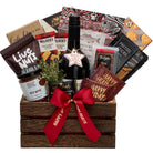 Christmas wine and cheese gift basket 