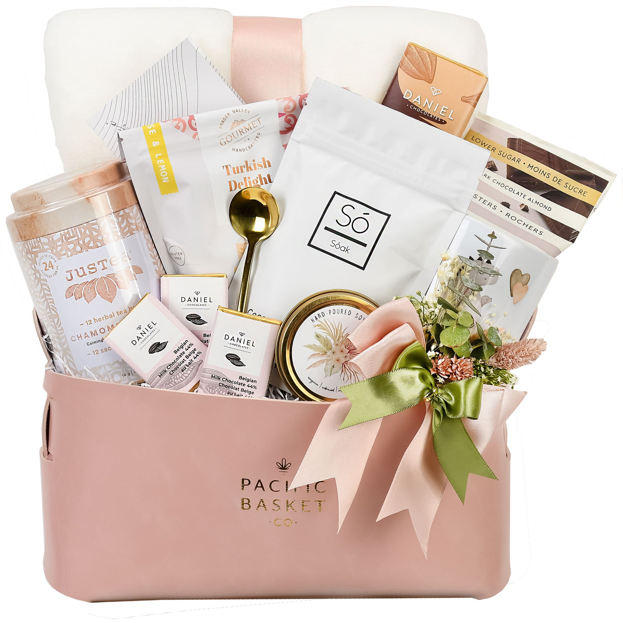 Pink gift basket 