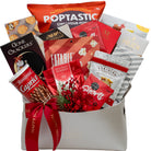 Christmas gift basket with gourmet cookies, chocolates and savoury treats