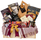 Stanley Park gift box with gourmet foods, wine and wooden board